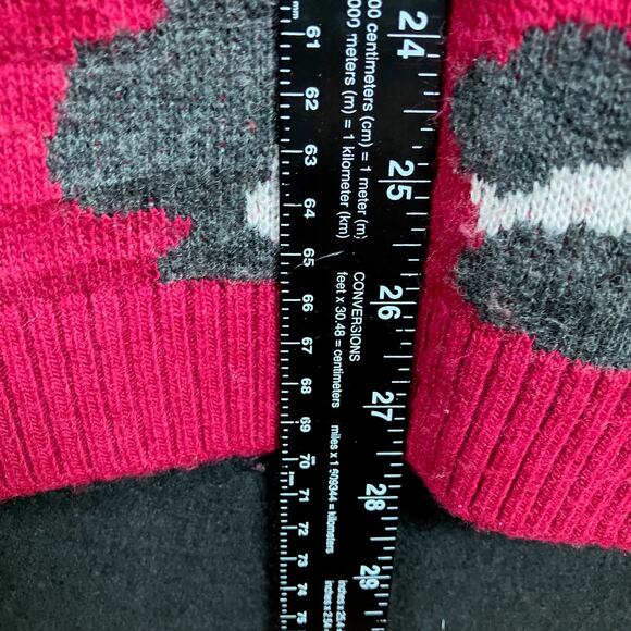 Ann Taylor LOFT Womens Sweater Pink Animal Print Wool Blend Medium - Picture 9 of 12